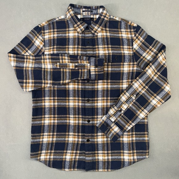 Lucky Brand Other - Men's Lucky Brand Long Sleeve Classic Fit Plaid Flannel Shirt Blue/Brown Size M